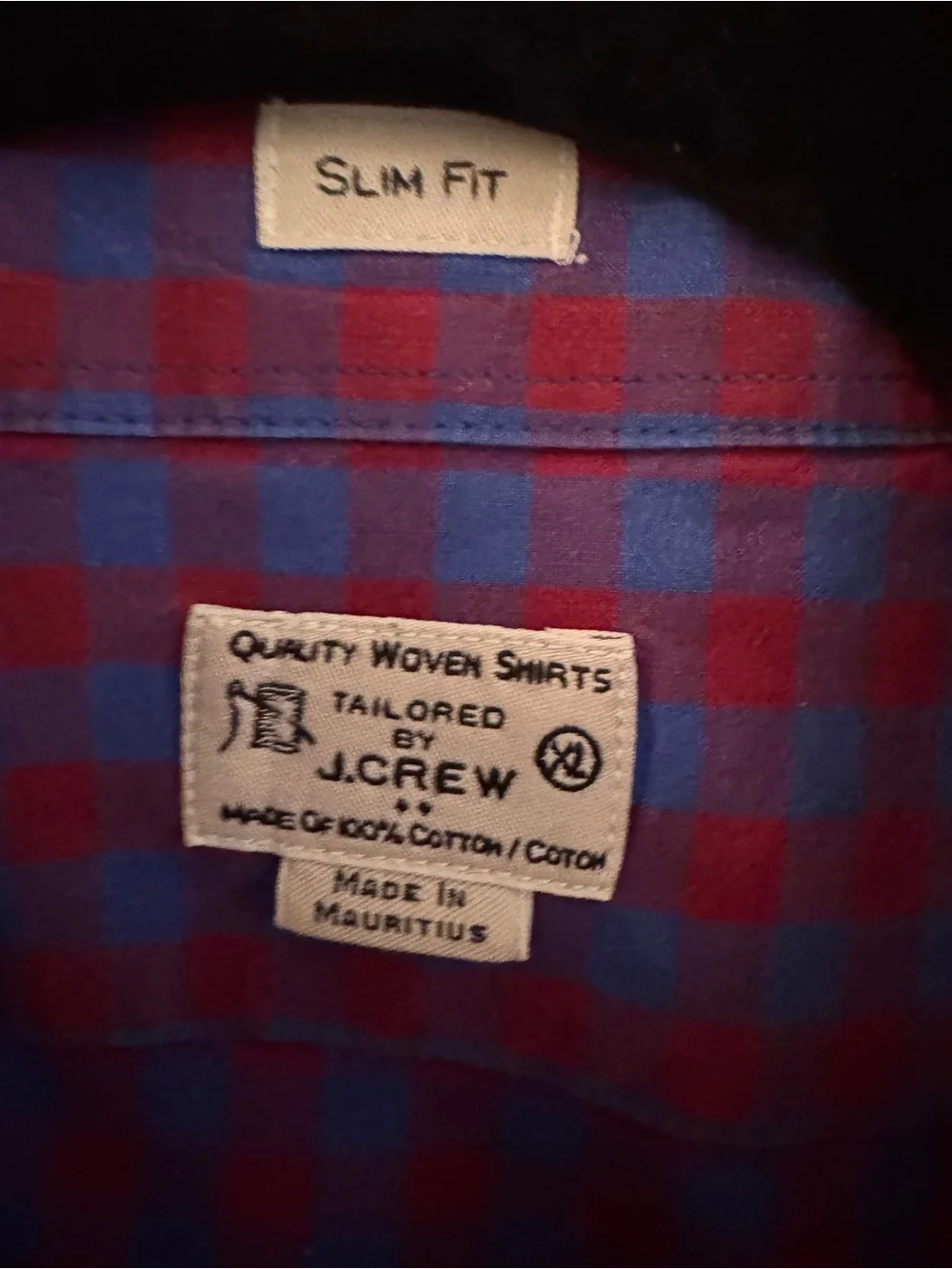 J. Crew Blue and reddish purple  Gingham Button-Down Shirt